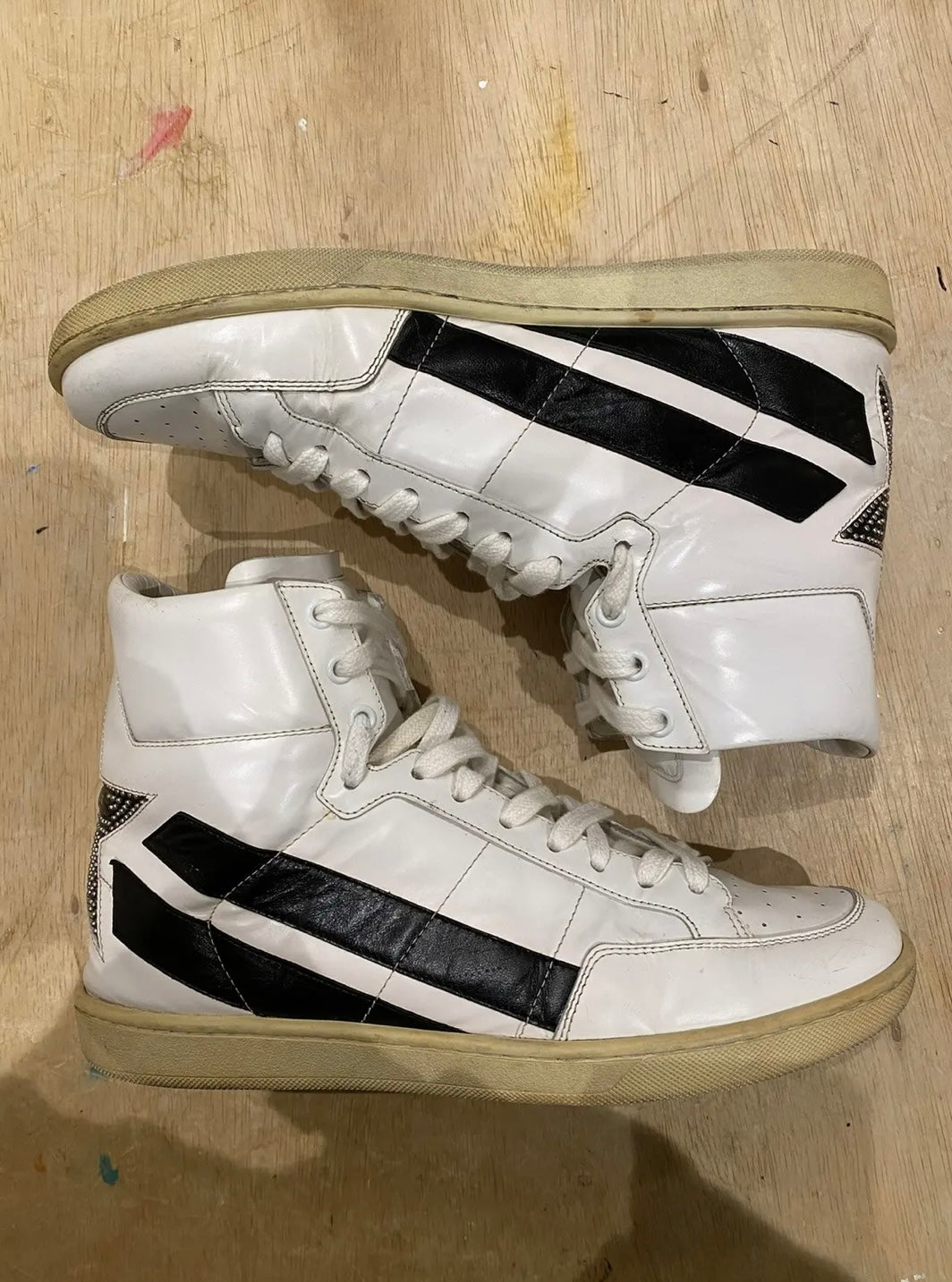 Saint Laurent FW16 Studded Court Leather Sneaker