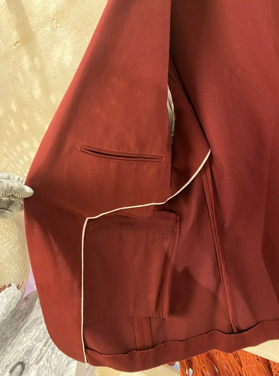 Carven Paris Red/Burgundy Blazer Size 52R