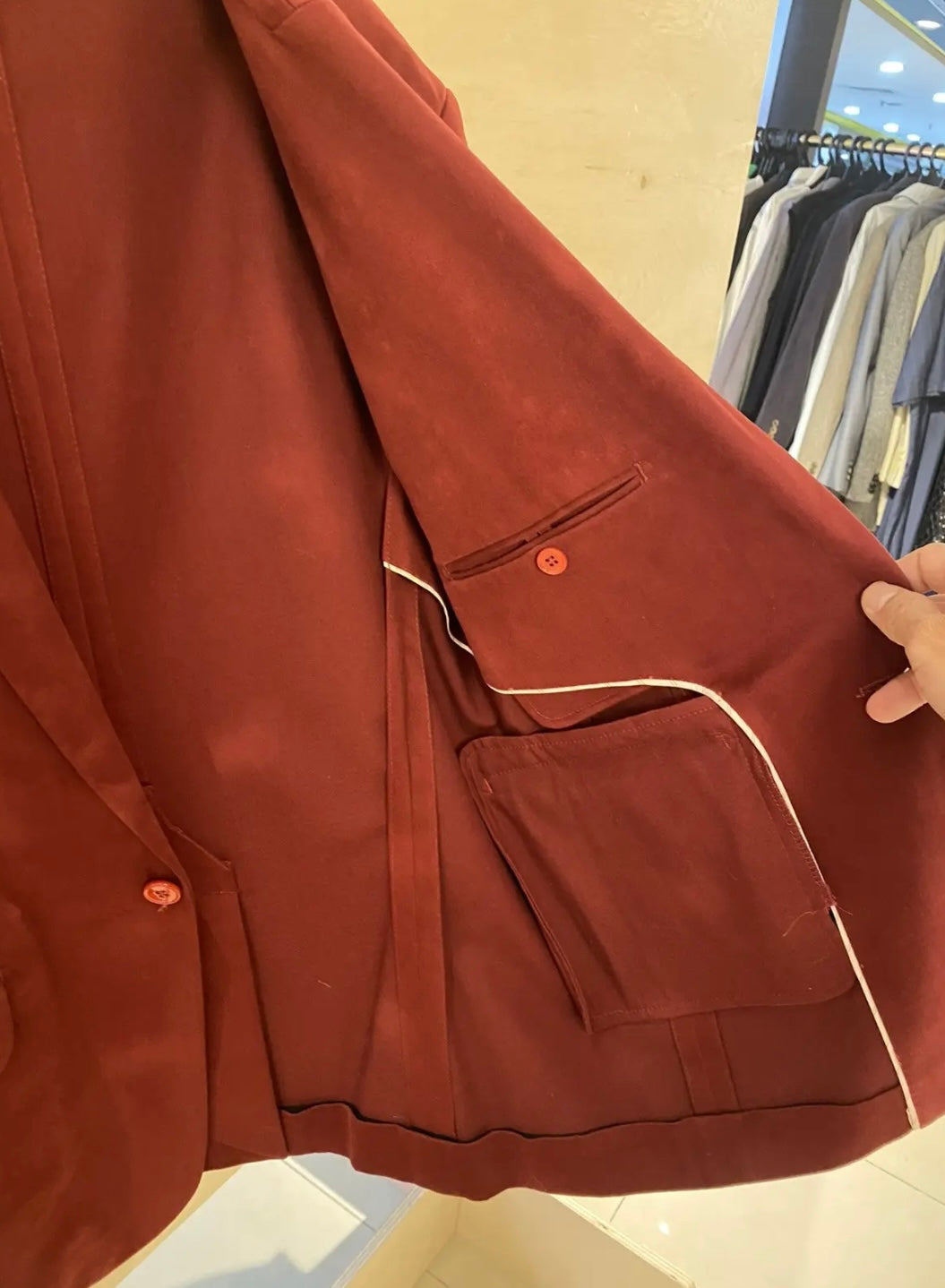 Carven Paris Red/Burgundy Blazer Size 52R