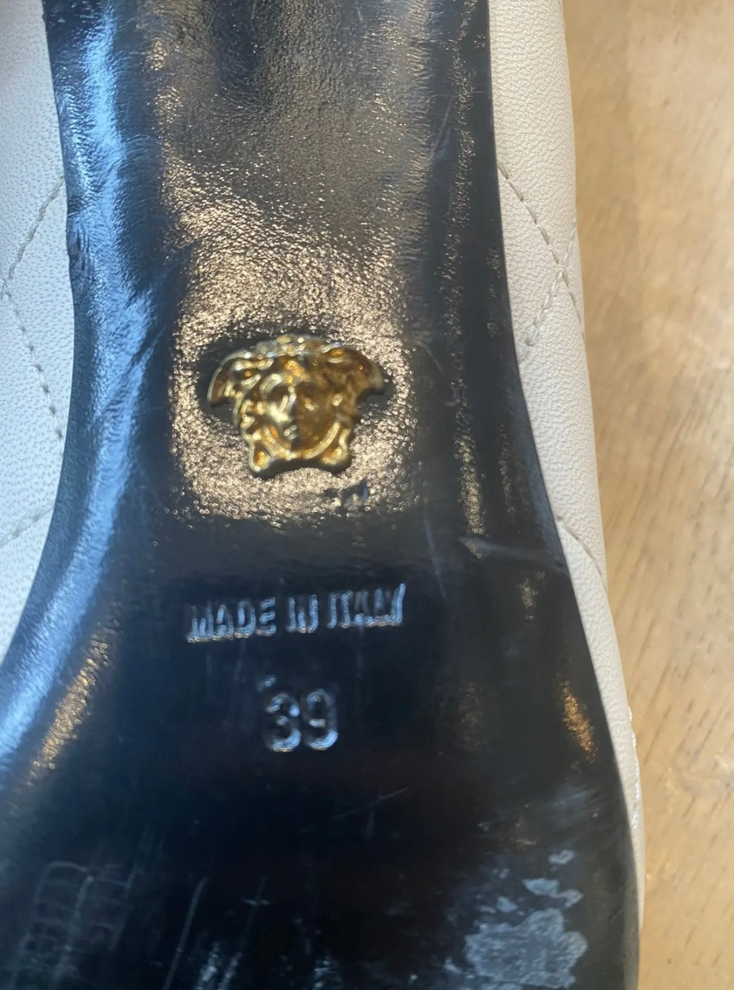 Versace Medusa Aevitas Leather Heels