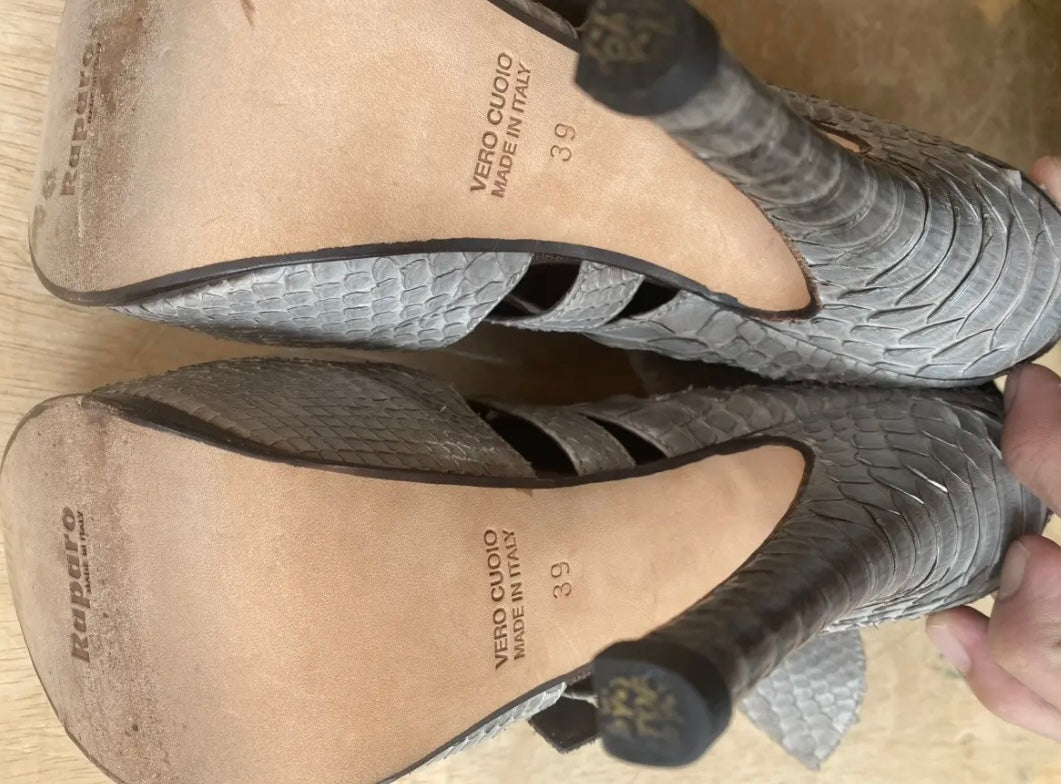 David Eden × Raparo Vero Cuoio Python High Heels Platform