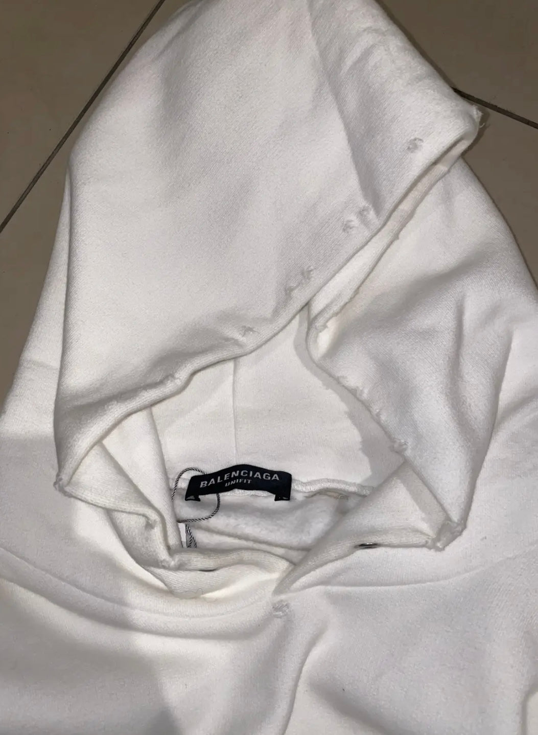 BALENCIAGA Blurred Logo Oversized Distressed Hoodie
