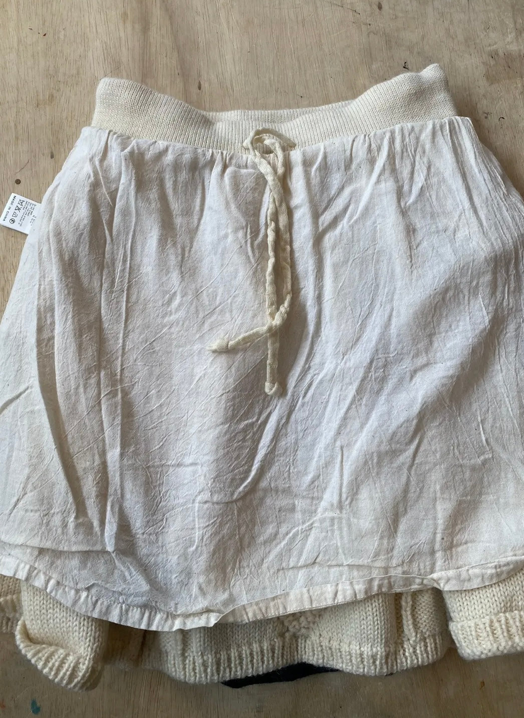BEAMS BOY Beige Cable Knit Mini Skirt