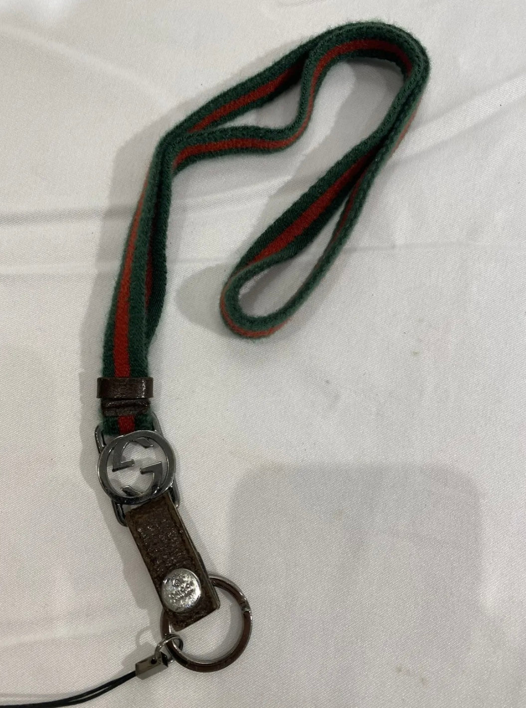 Gucci Web Stripe GG Lanyard / Keychain
