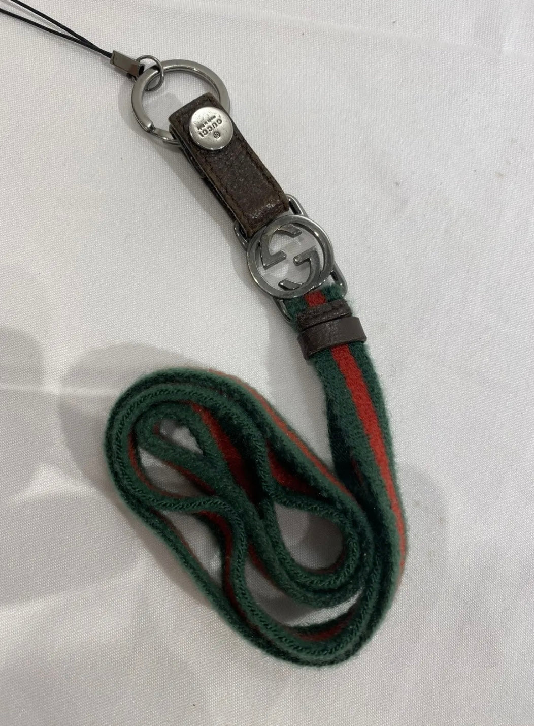 Gucci Web Stripe GG Lanyard / Keychain