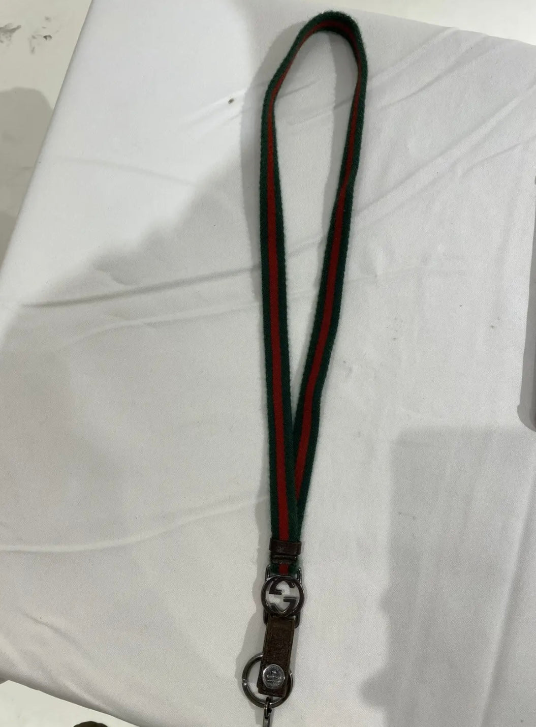 Gucci Web Stripe GG Lanyard / Keychain