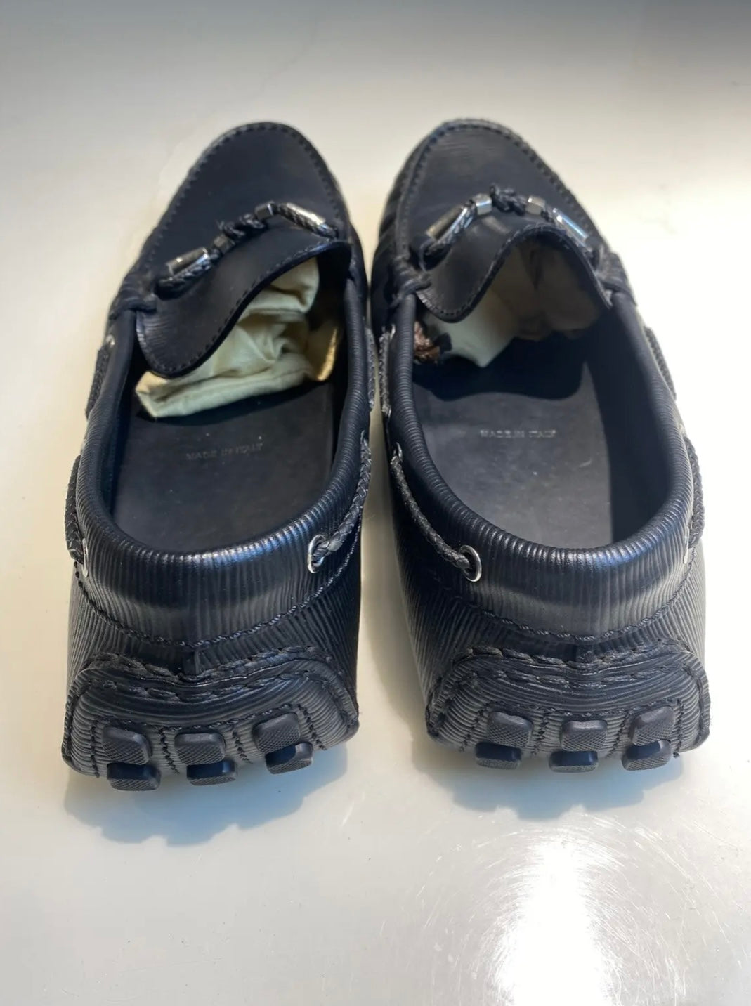 Louis Vuitton Black Epi Leather Braid Knot Loafers