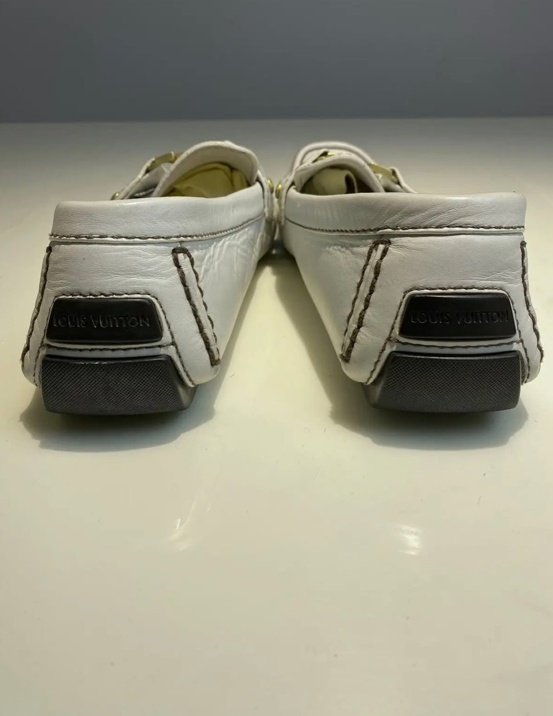Louis Vuitton Monte Carlo White Leather Moccasins