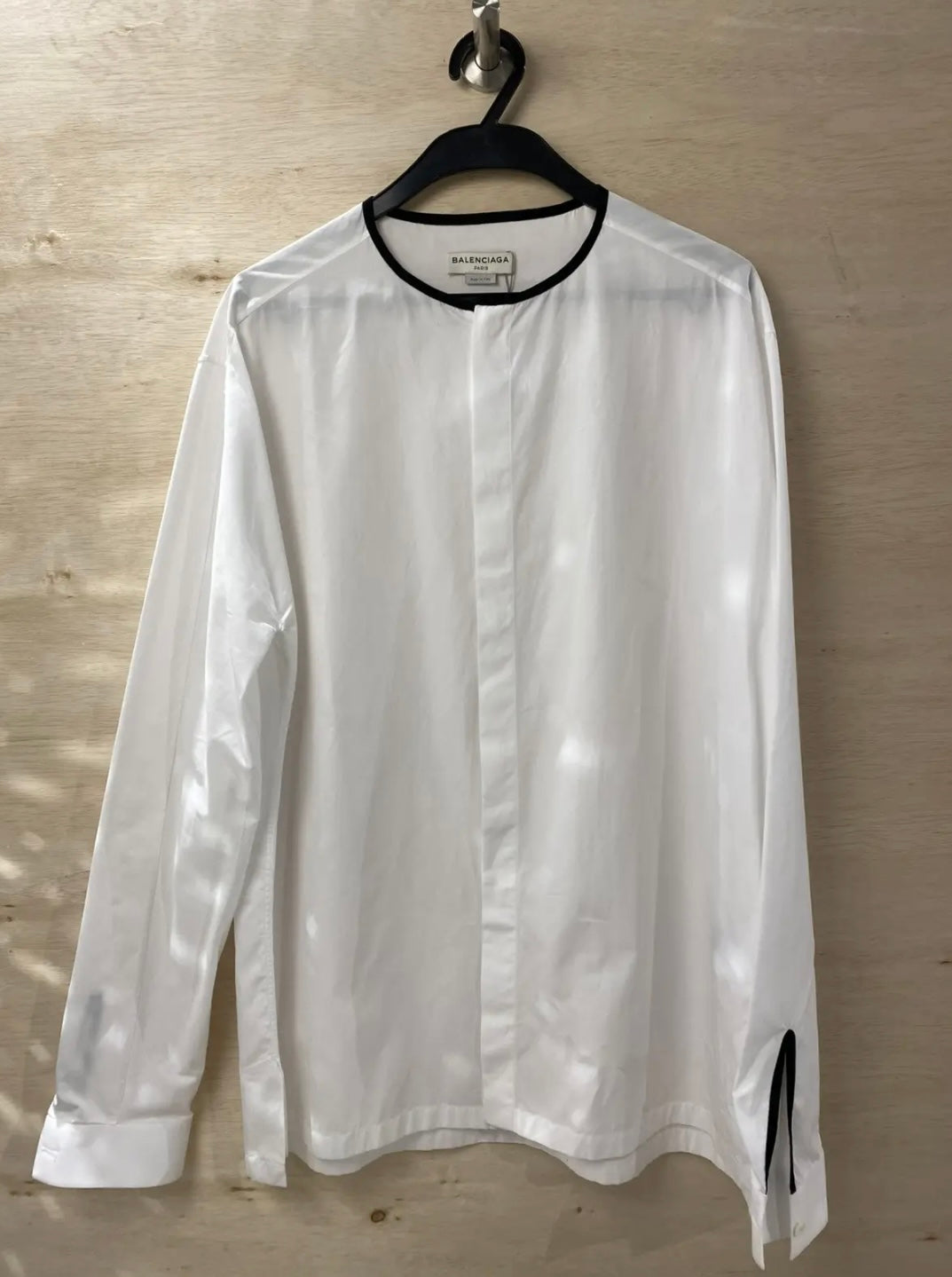 BALENCIAGA SS16 Colarless Button Up Shirt