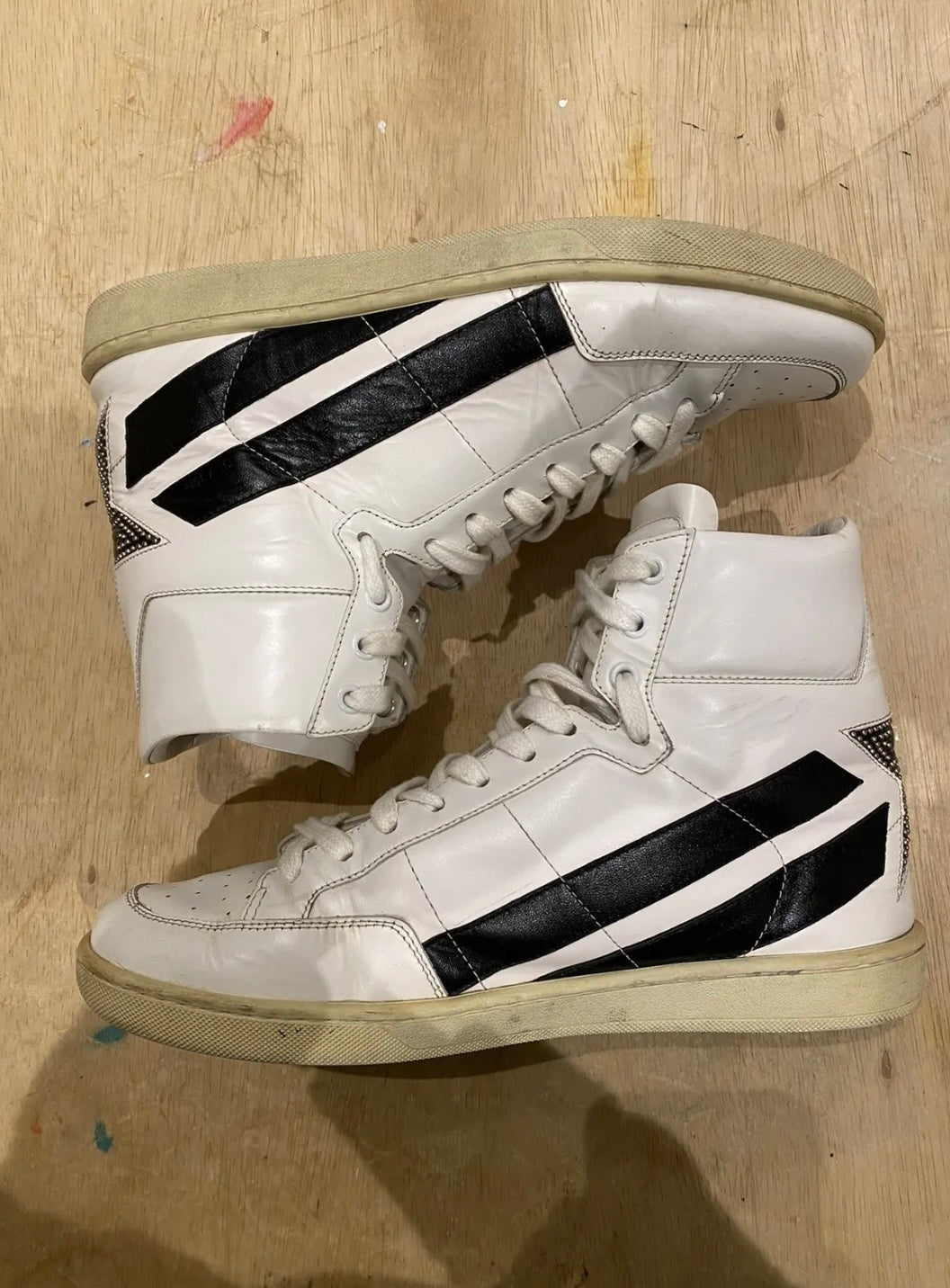 Saint Laurent FW16 Studded Court Leather Sneaker