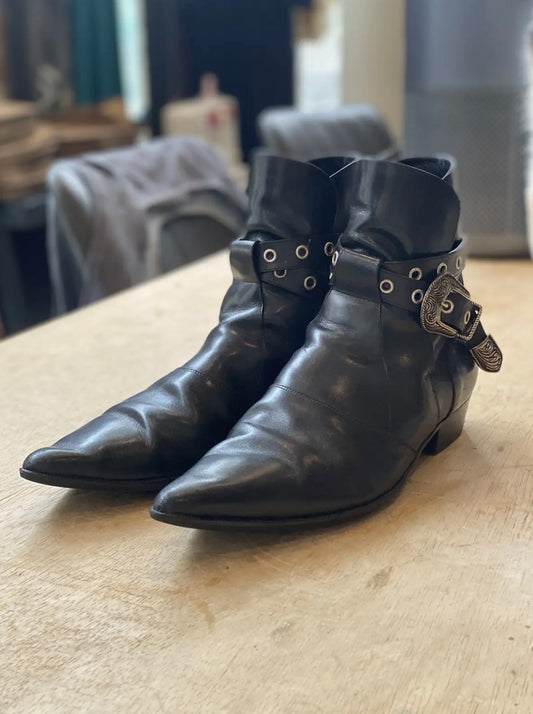 Saint Laurent SS14 Western Buckle Duckies Boots