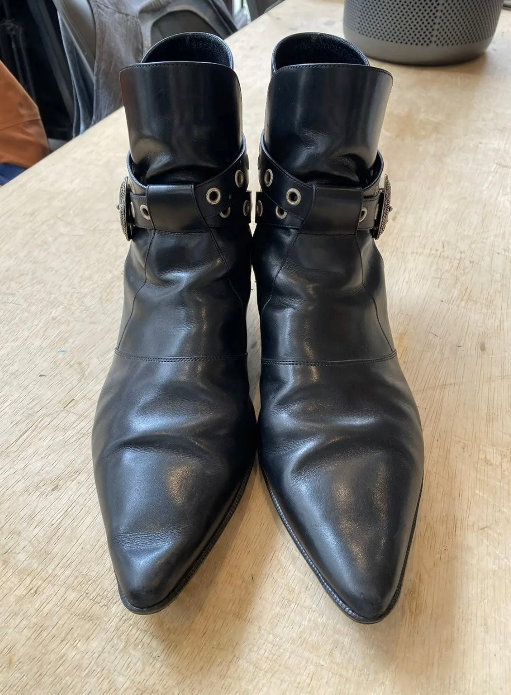 Saint Laurent SS14 Western Buckle Duckies Boots