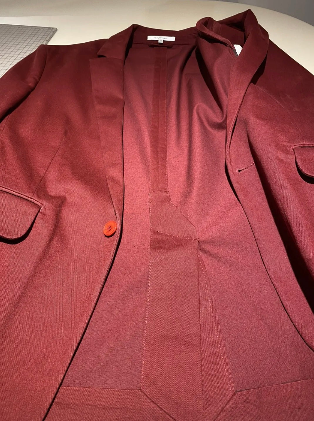 Carven Paris Red/Burgundy Blazer Size 52R