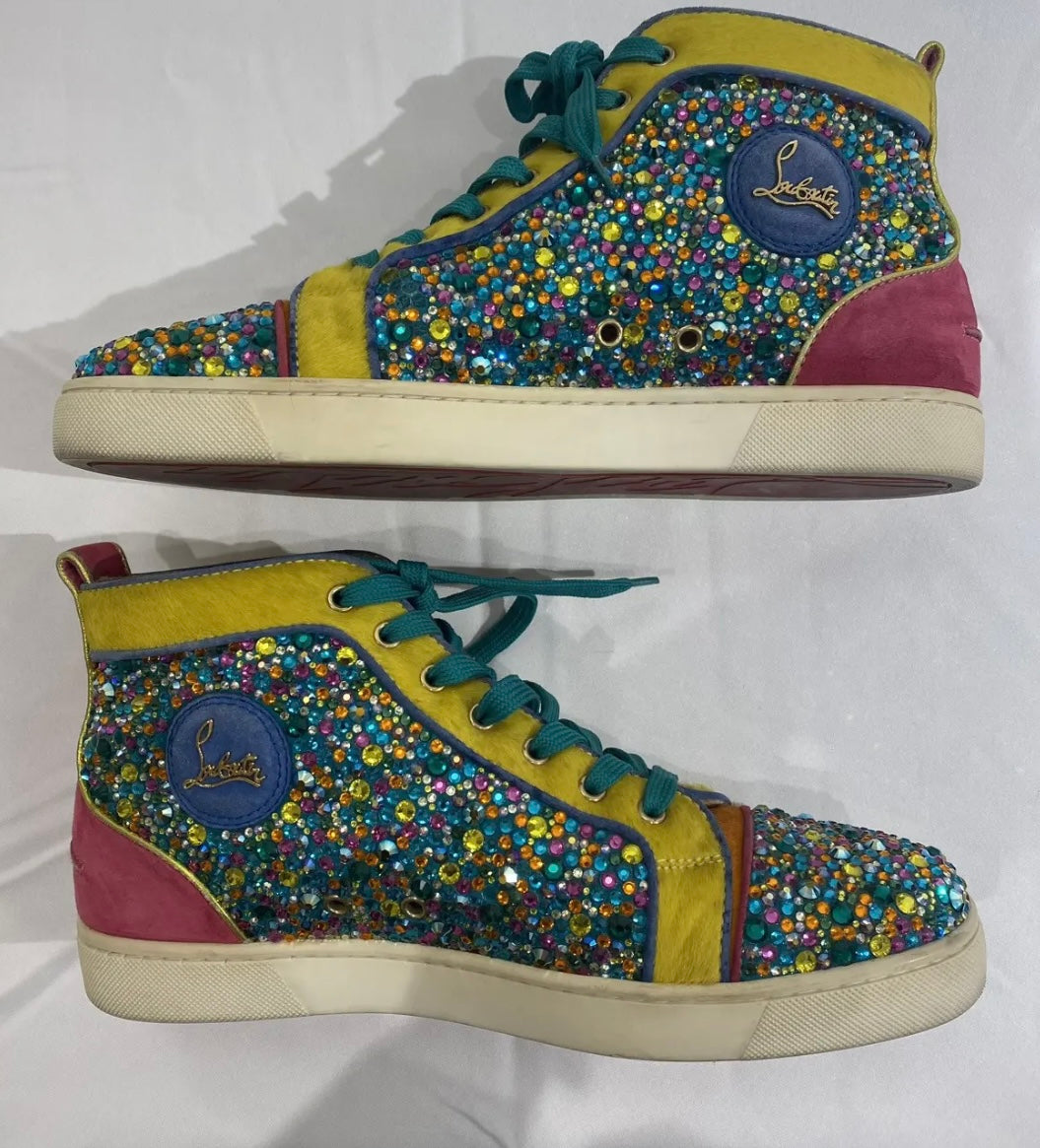 Christian Louboutin Strauss Swarovski Crystal Sneakers –