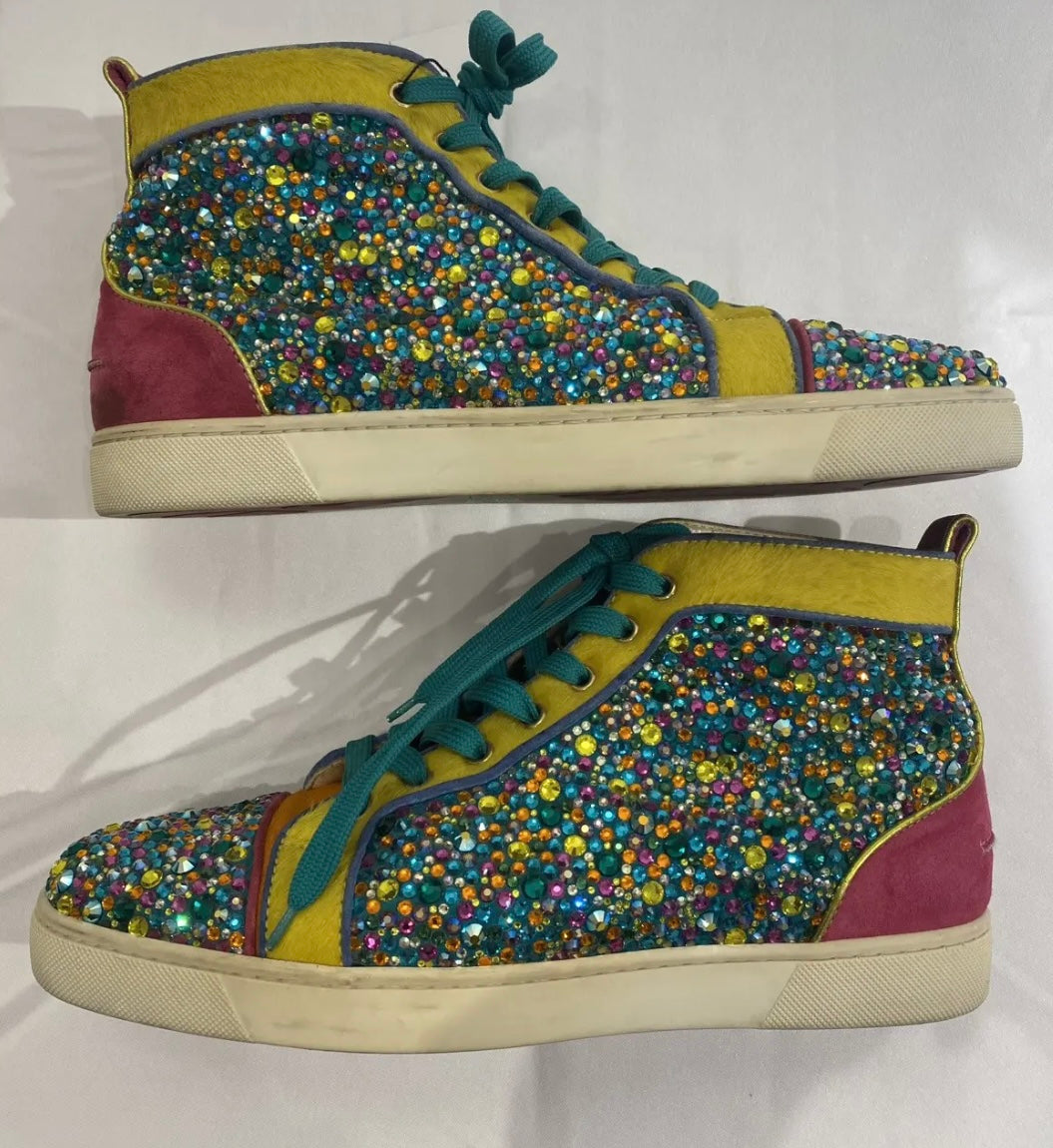 Christian Louboutin Strauss Swarovski Crystal Sneakers –