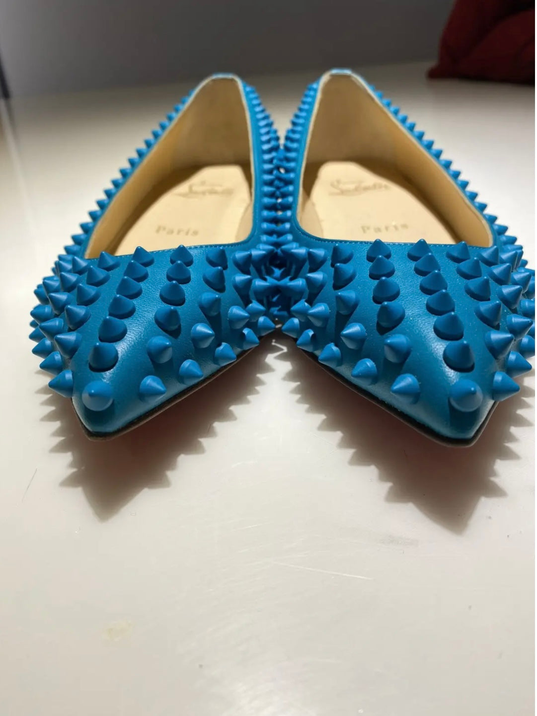 Christian Louboutin Turquoise Leather Flats