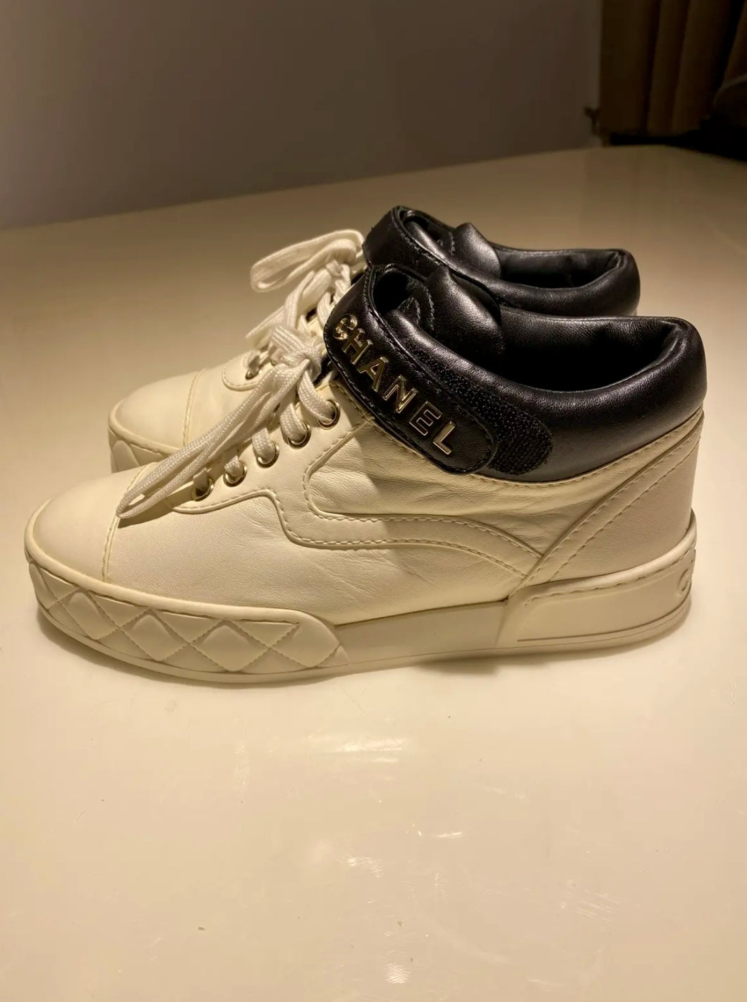 Chanel Coco Mark Leather Trainers