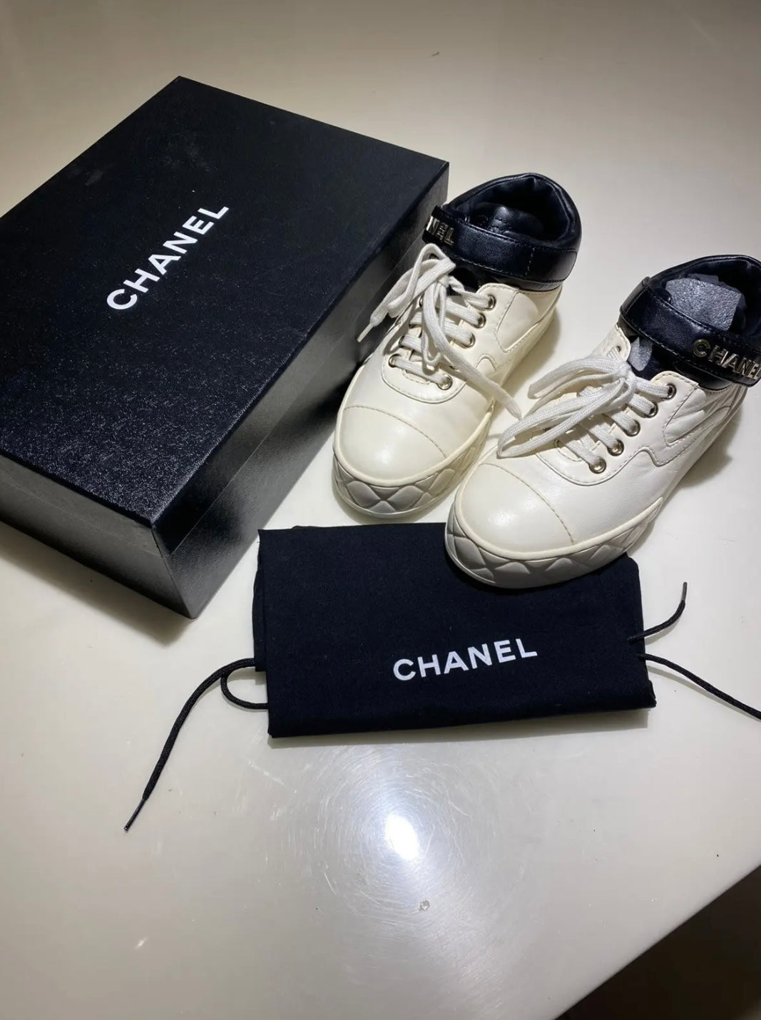 Chanel Coco Mark Leather Trainers