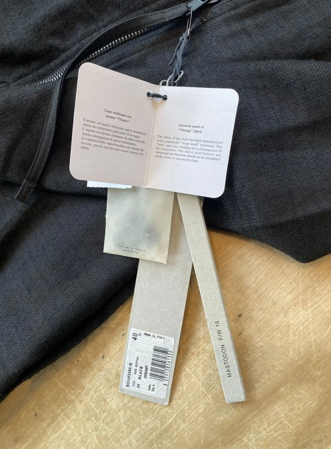 Rick Owens FW16 Mastodon Jumpsuit (Bodybag)