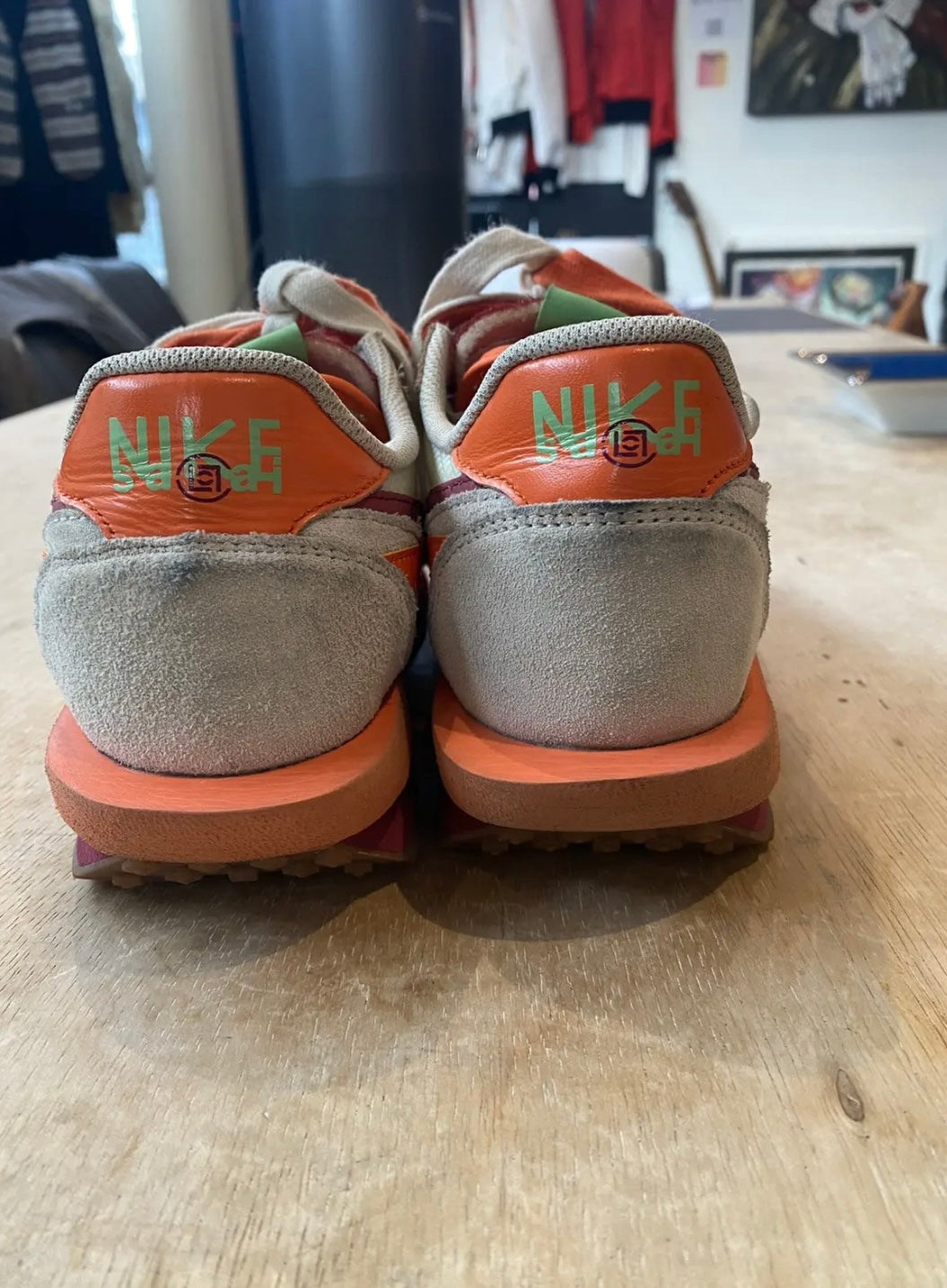 Nike LDWaffle sacai × CLOT “Kiss of Death – Net Orange Blaze”