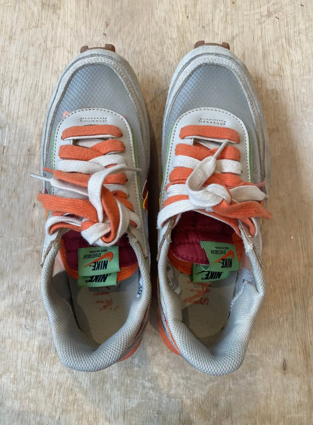 Nike LDWaffle sacai × CLOT “Kiss of Death – Net Orange Blaze”