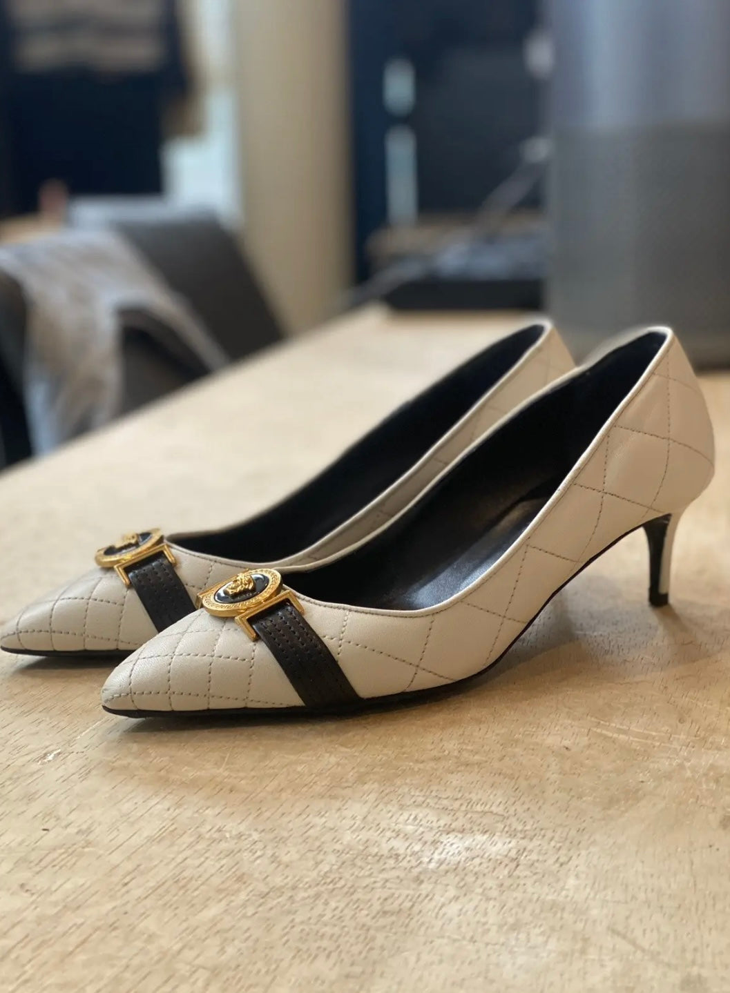 Versace Medusa Aevitas Leather Heels