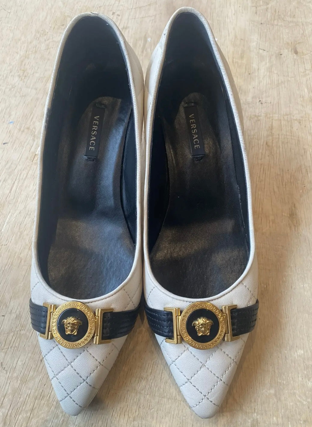 Versace Medusa Aevitas Leather Heels