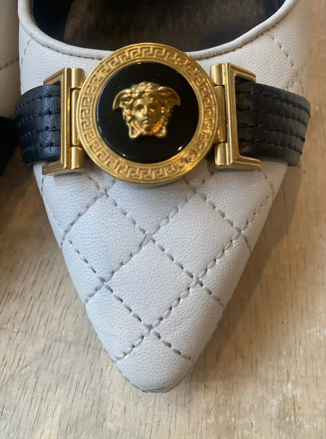 Versace Medusa Aevitas Leather Heels