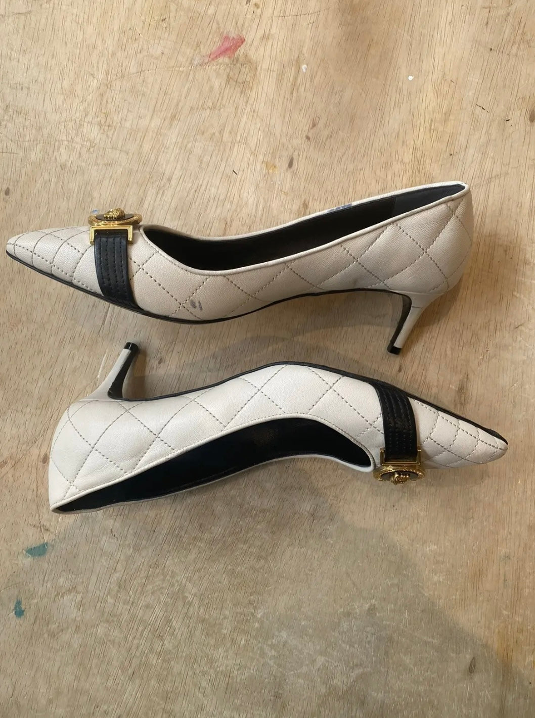 Versace Medusa Aevitas Leather Heels