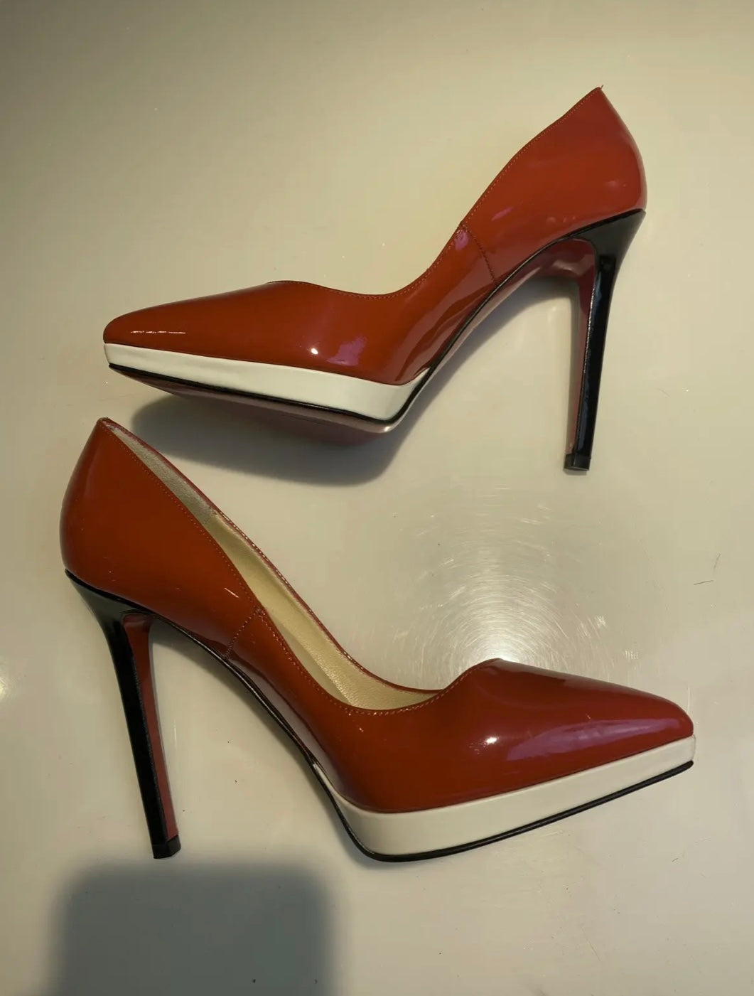 Christian Louboutin Red Patent Pigalle Plato Heels
