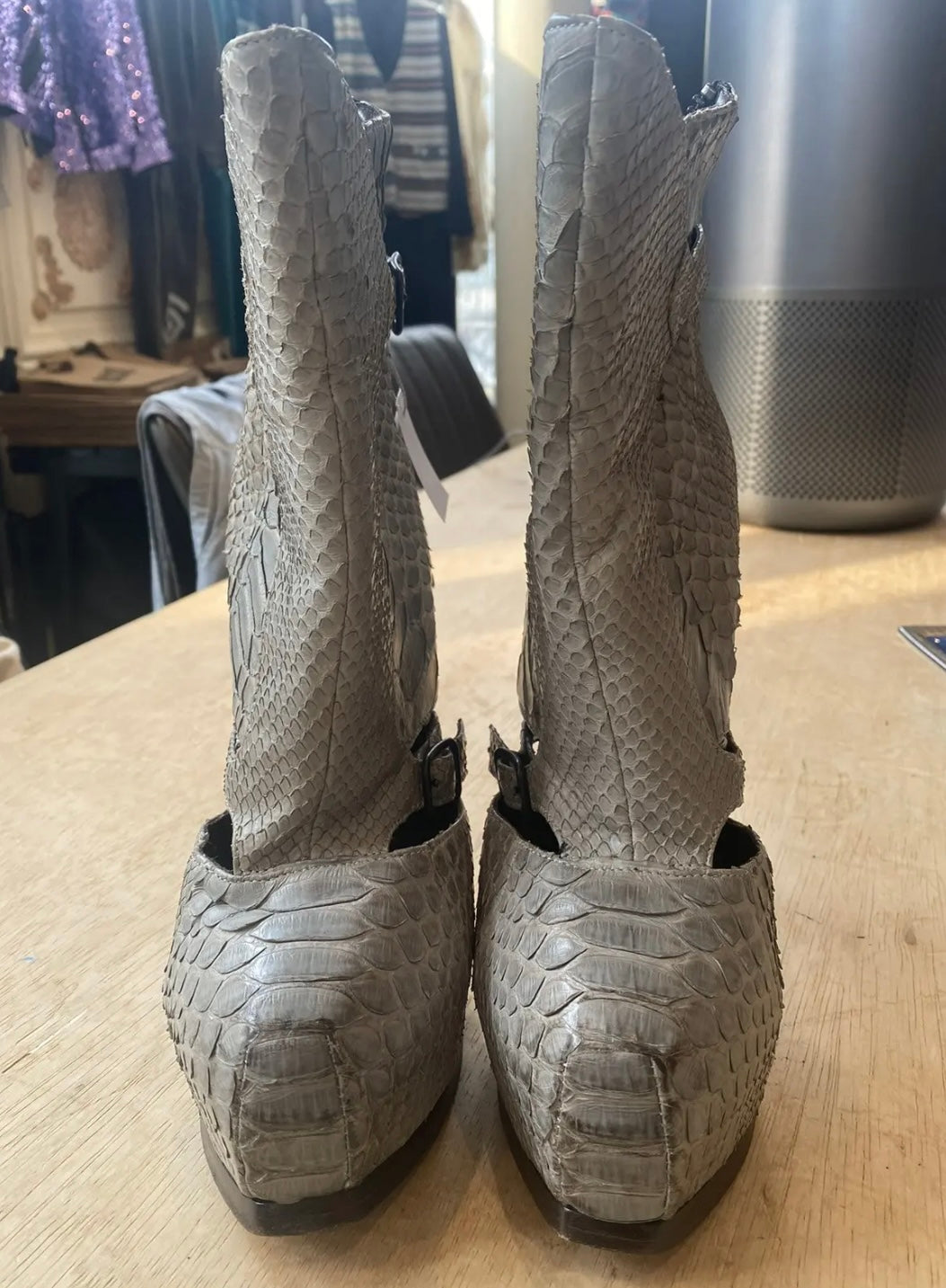 David Eden × Raparo Vero Cuoio Python High Heels Platform