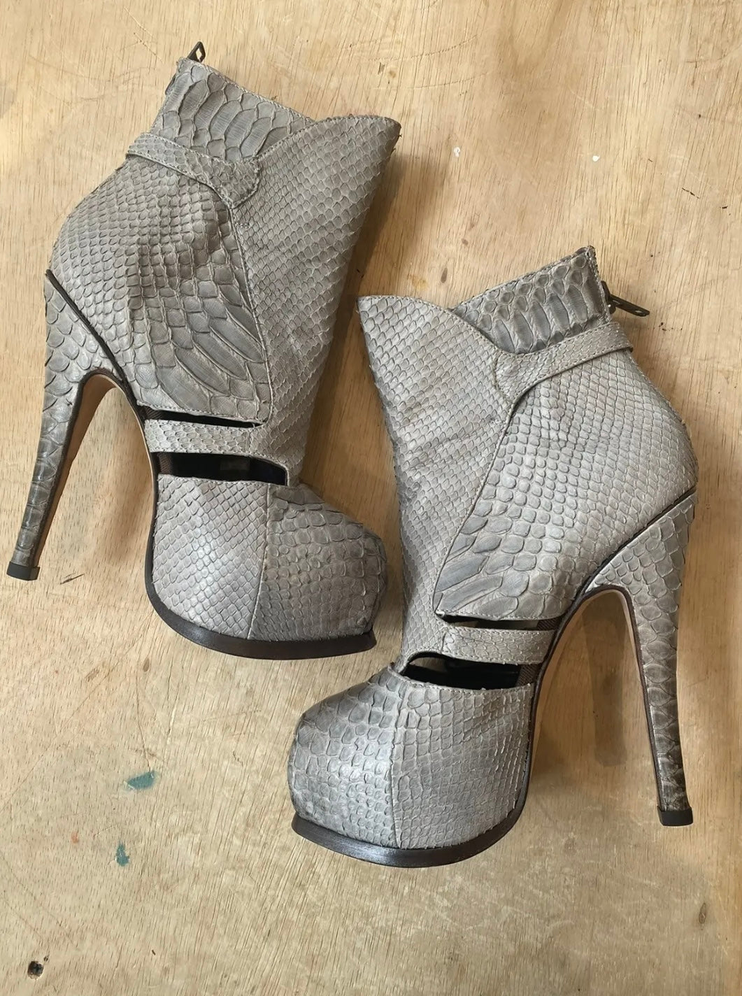 David Eden × Raparo Vero Cuoio Python High Heels Platform