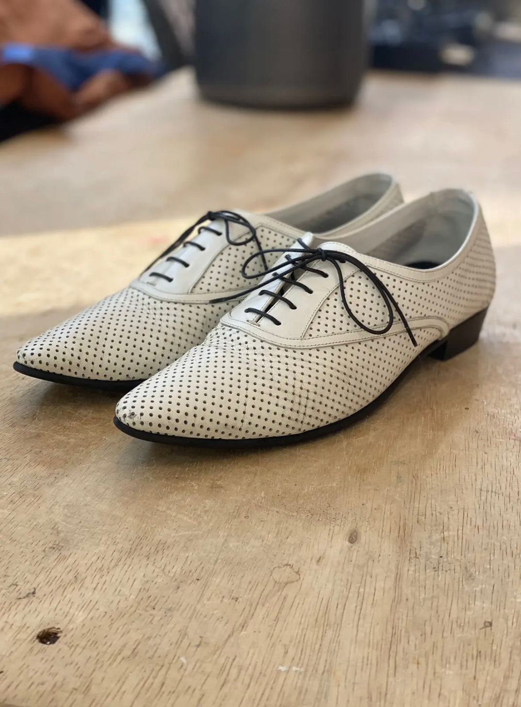 Celine Jacno Perforated Derby Shoes
