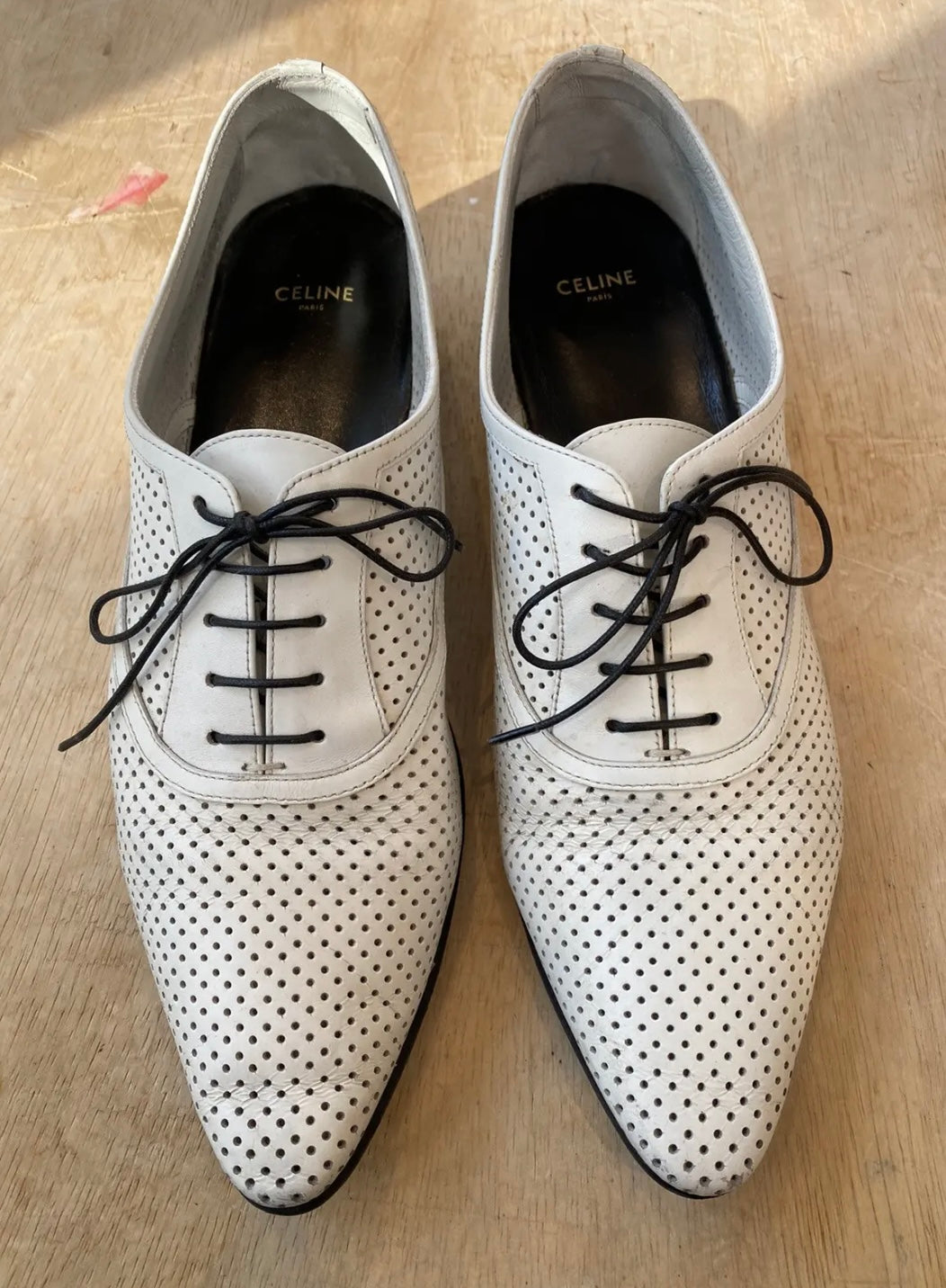 Celine Jacno Perforated Derby Shoes