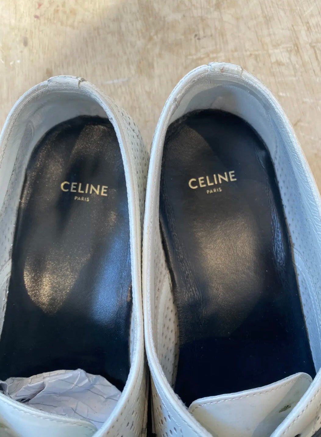 Celine Jacno Perforated Derby Shoes