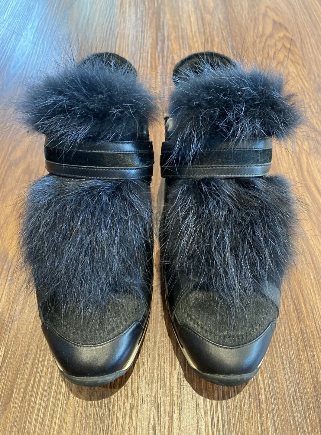 Pierre Hardy Fur Pom-Pom Sneakers
