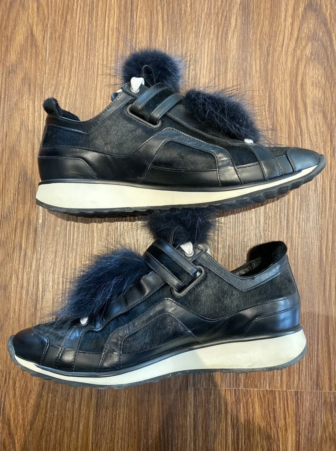 Pierre Hardy Fur Pom-Pom Sneakers