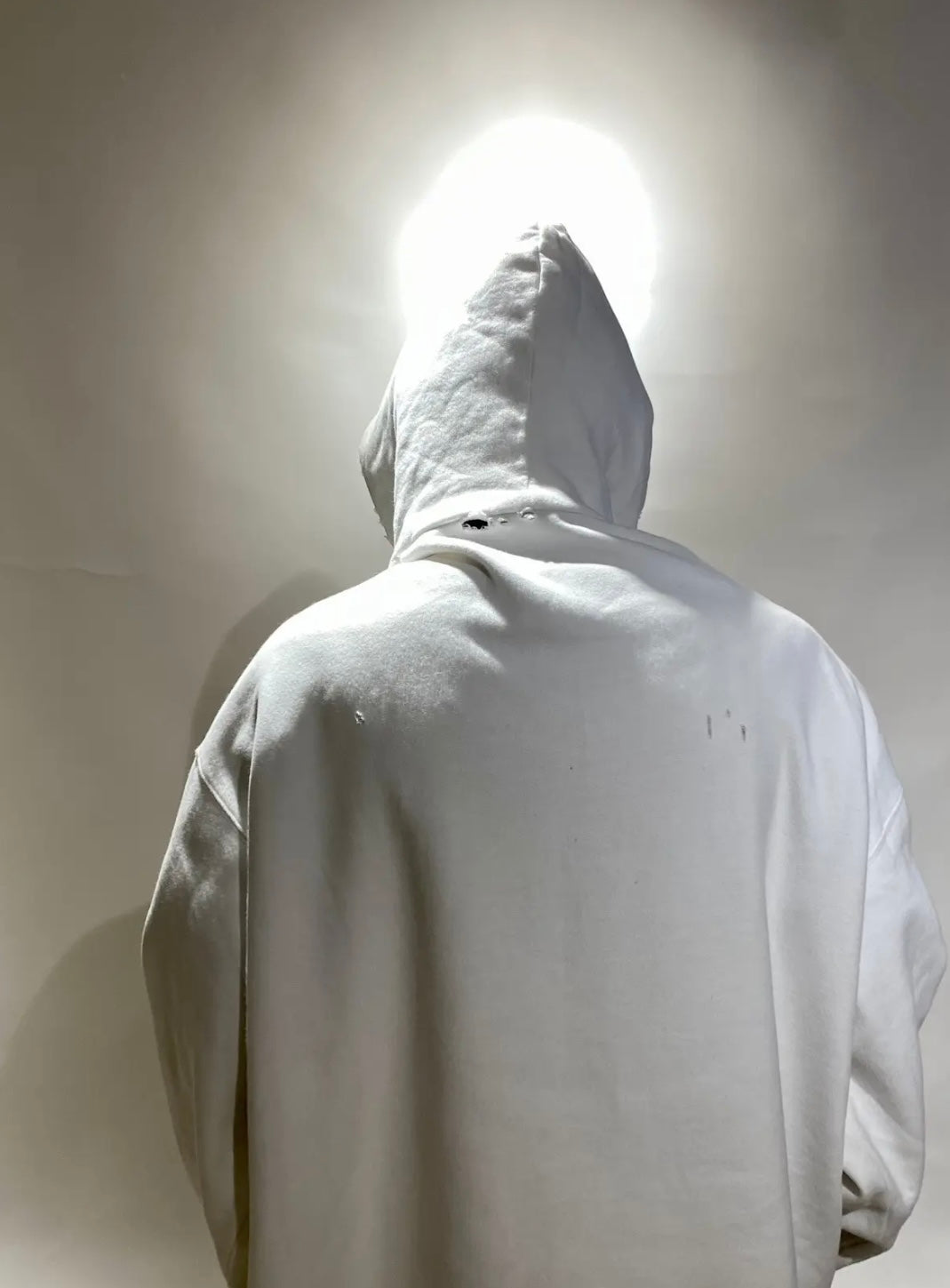 BALENCIAGA Blurred Logo Oversized Distressed Hoodie