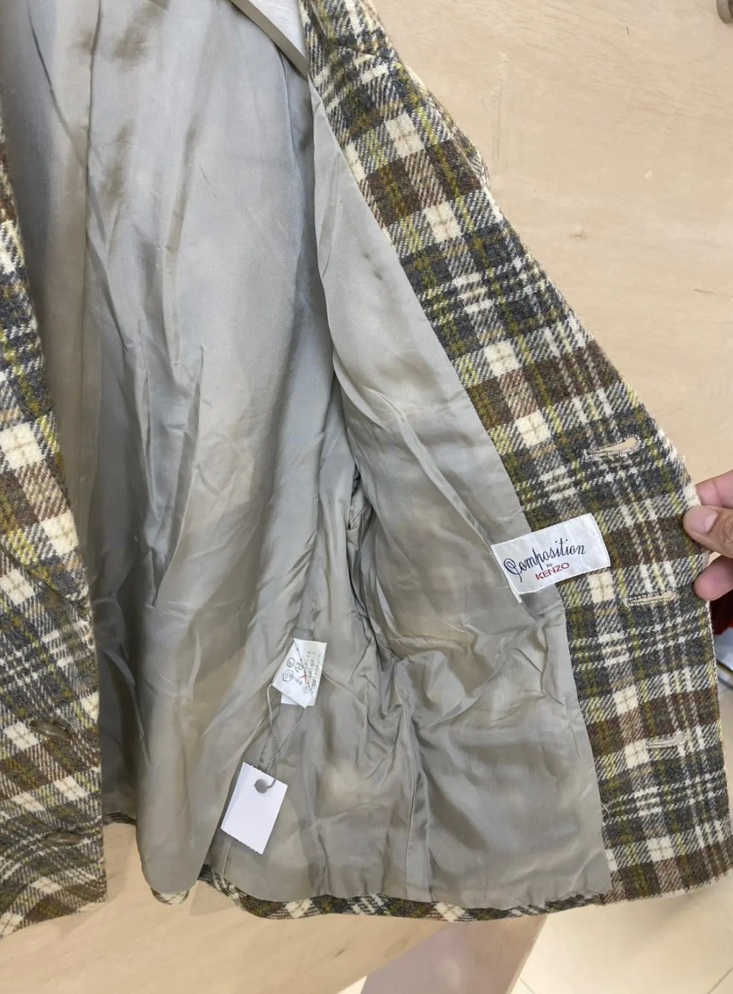 Vintage Composition by Kenzo Checked Blazer