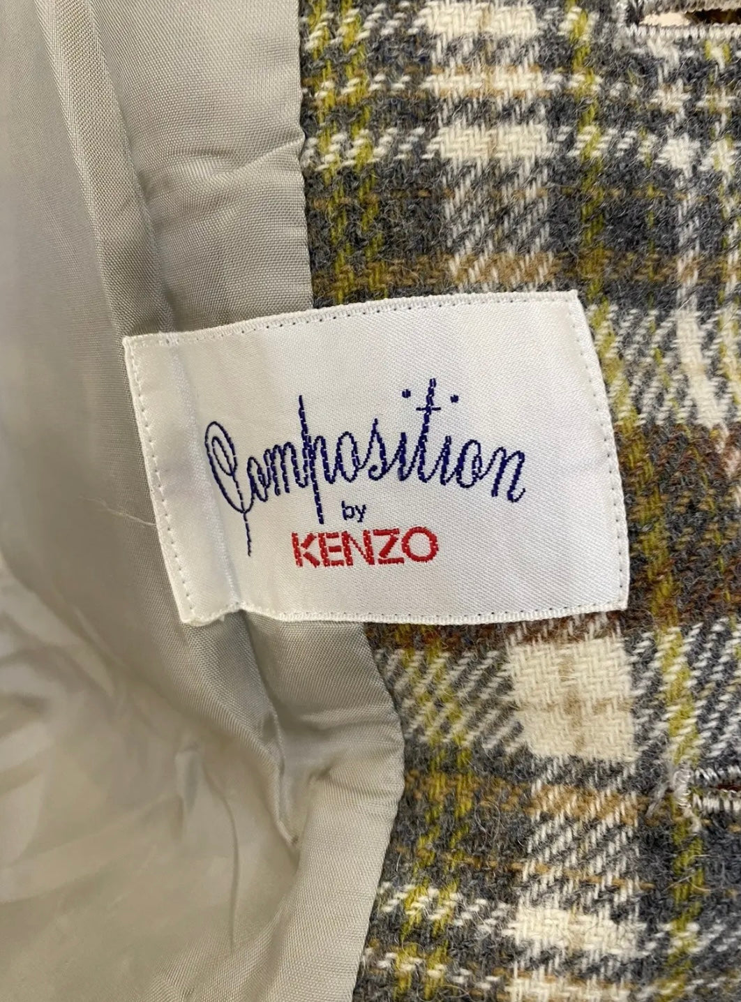 Vintage Composition by Kenzo Checked Blazer