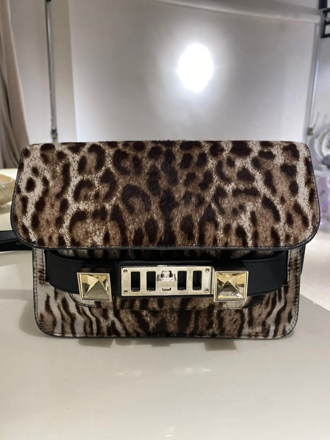 Proenza Schouler PS11 Mini Classic Shoulder Bag – Leopard Calf Hair