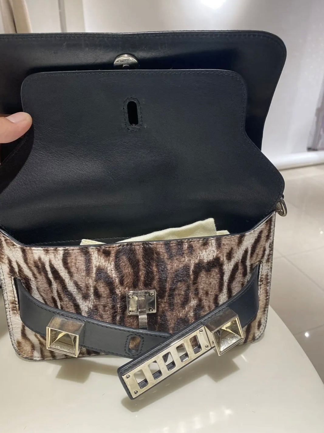 Proenza Schouler PS11 Mini Classic Shoulder Bag – Leopard Calf Hair