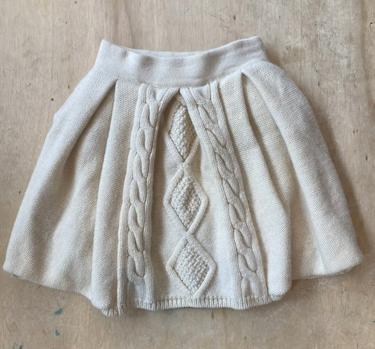 BEAMS BOY Beige Cable Knit Mini Skirt