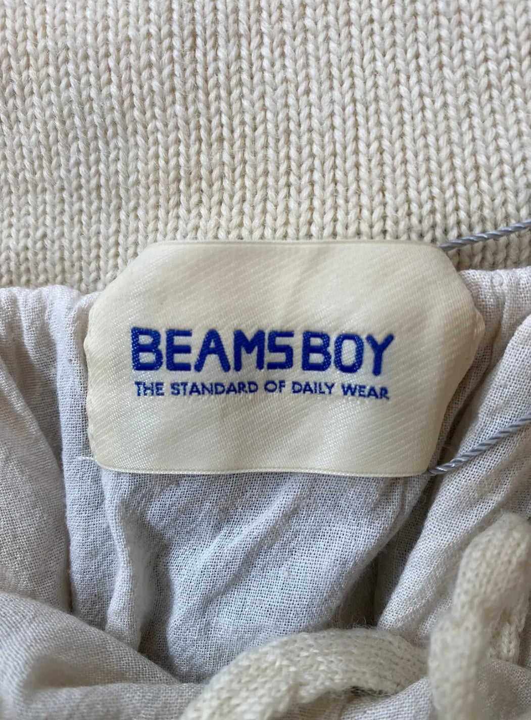 BEAMS BOY Beige Cable Knit Mini Skirt