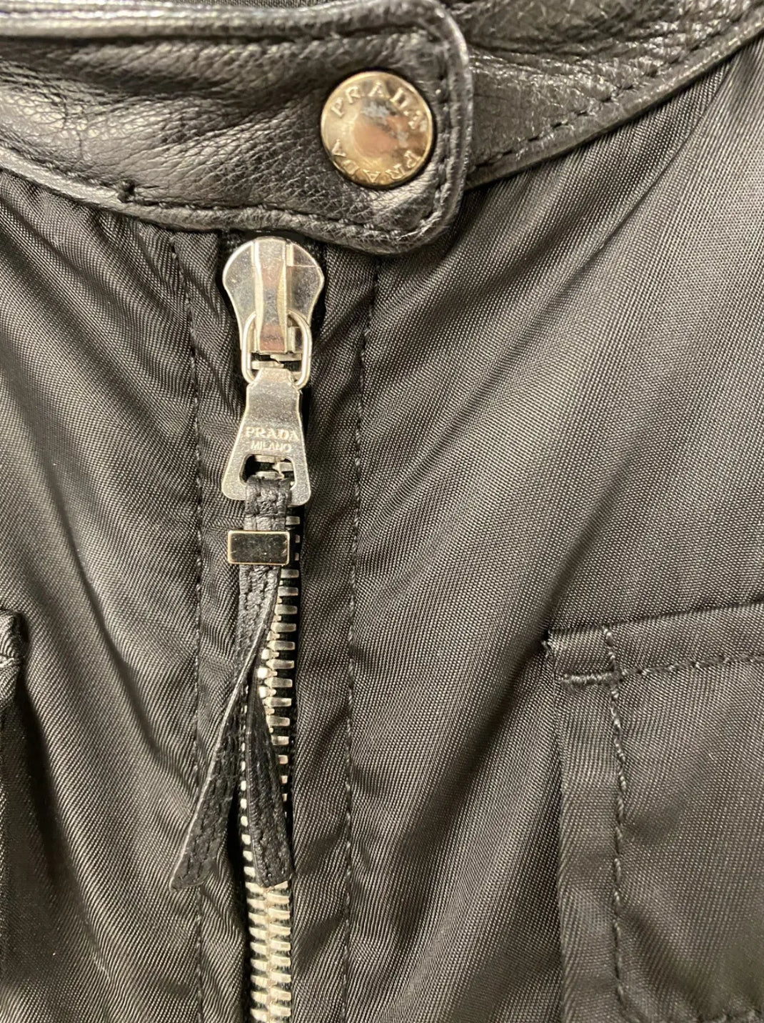 PRADA Nylon Leather Bomber