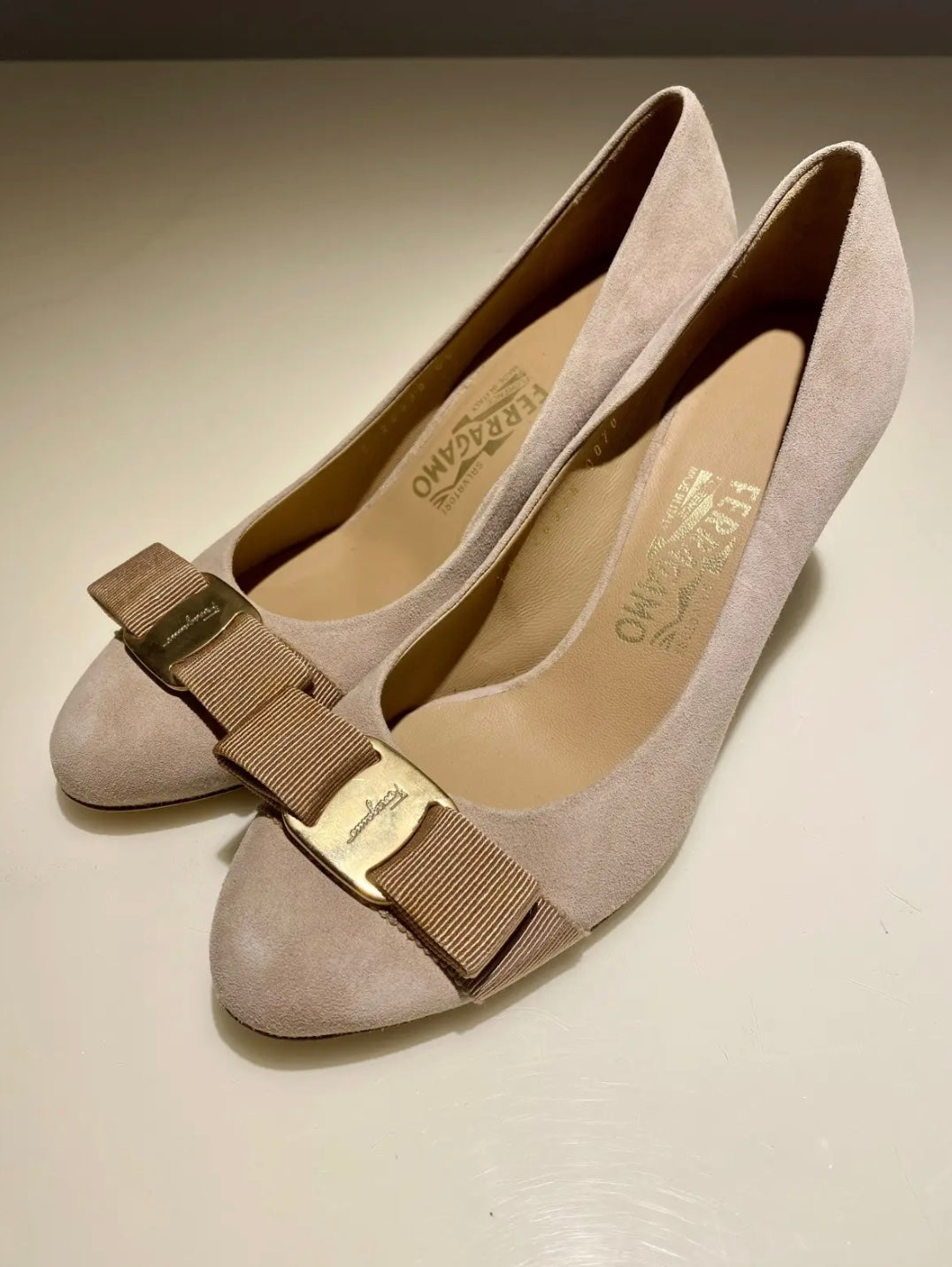 Salvatore Ferragamo Vara Bow Peep Toe Heels