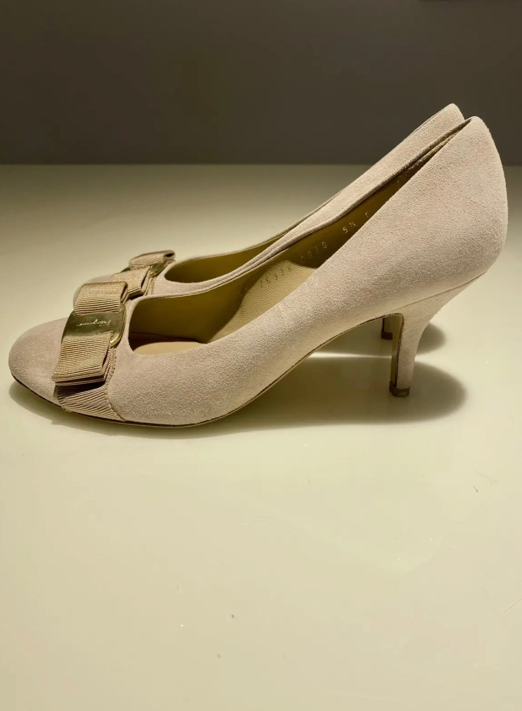 Salvatore Ferragamo Vara Bow Peep Toe Heels