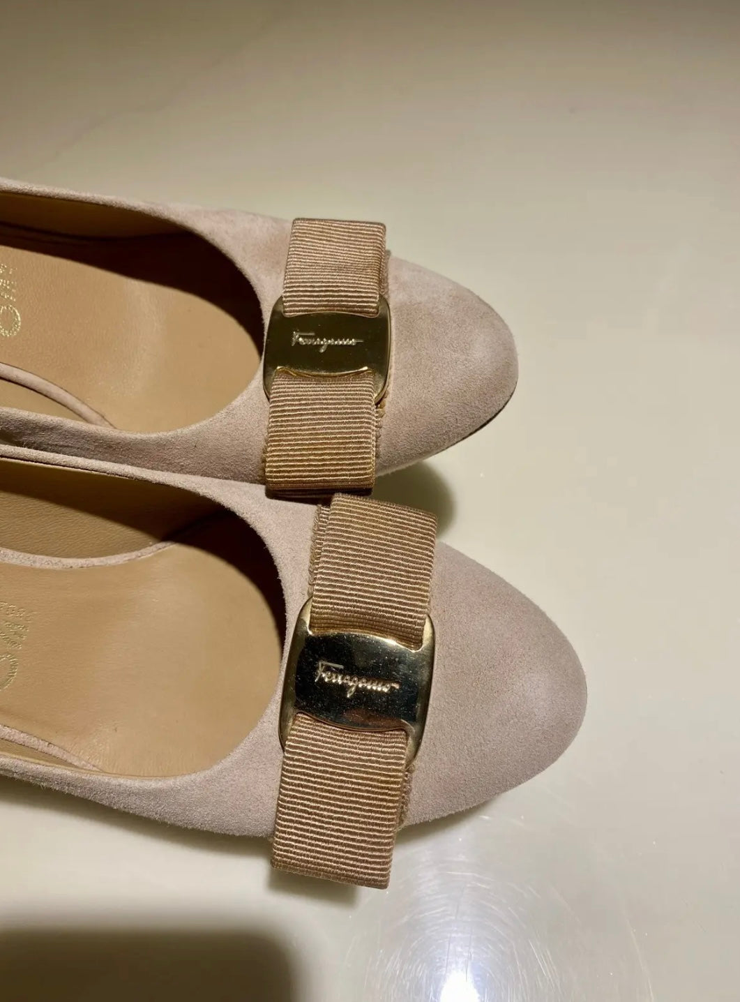 Salvatore Ferragamo Vara Bow Peep Toe Heels