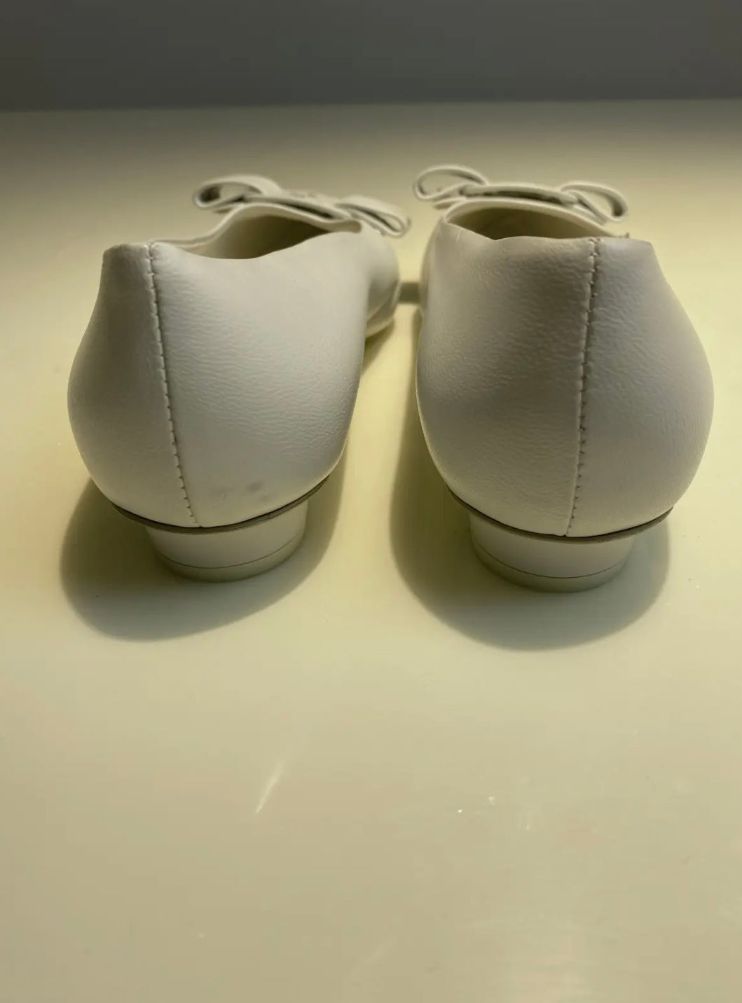 Salvatore Ferragamo Viva White Leather Flats