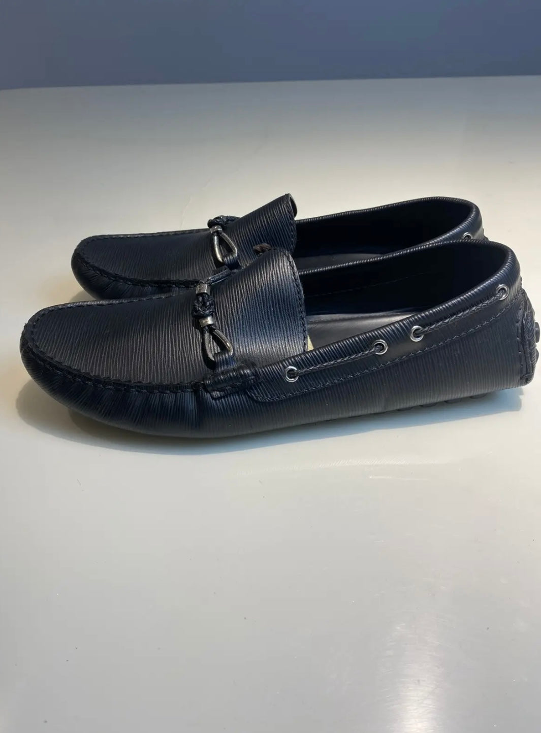 Louis Vuitton Black Epi Leather Braid Knot Loafers